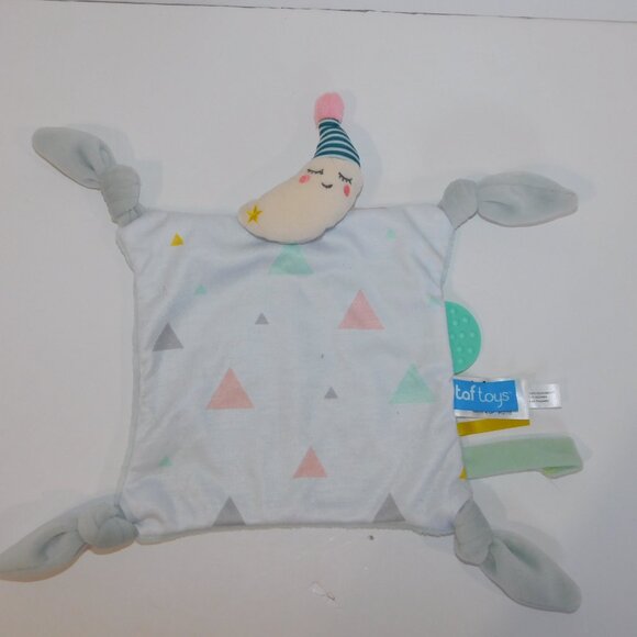 Taf Toys White Sleeping Crescent Moon Security blanket Baby Lovey nunu Soother - Picture 5 of 5